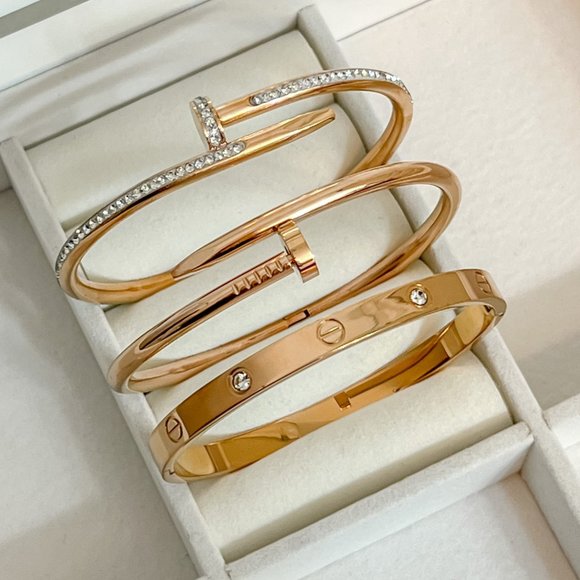 Rose Gold Bangle Bracelet For Girls and Women - Picture 6 of 13